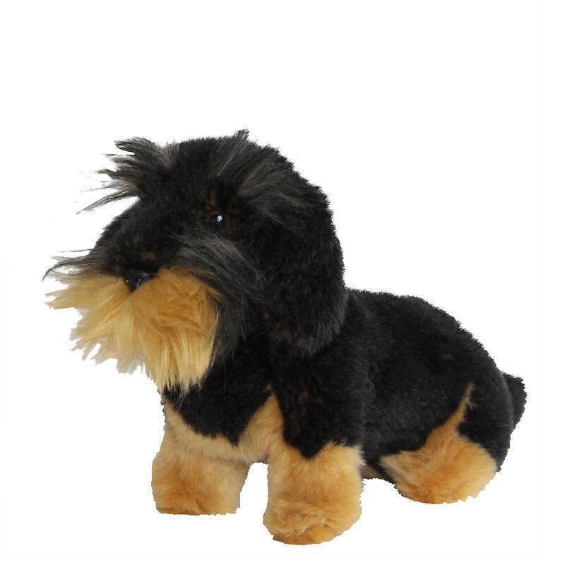 RAUHAARDACKEL PLÜSCH SITZEND  KLEIN 23 CM