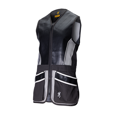 SHOOTING VEST, PROSPORT, LEATHER, GREY, 2XL