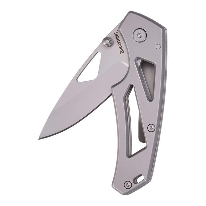 KNIFE, ALPHA FOLDING, SILVER, 6CM