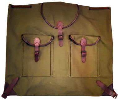 Hátizsák vízlepergetős vászon bőrrel + vérzsák 50X55cm