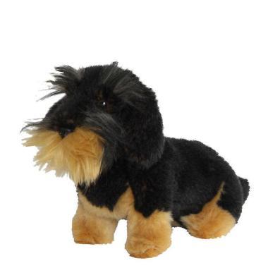 RAUHAARDACKEL PLÜSCH SITZEND  KLEIN 23 CM