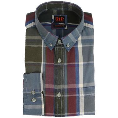 HH HEMD MODESTO KARO RO/BL/GRÜN  M