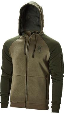 BR. SWEATSHIRT ZIP, TWO TONES, GREEN   XL