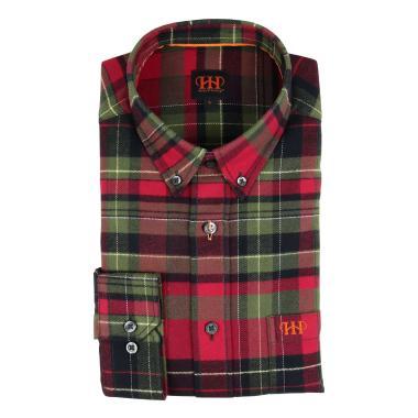 HH JAGDHEMD HIRSCH  ROT/GRÜN KARO GR.  M