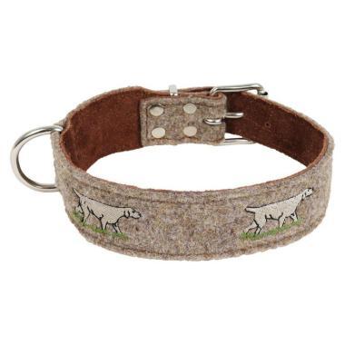 Gyapjú filc beige nyakröv hímzéssel 35 cm