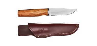 BROWNING KNIFE, NORDIC FIXED, OLIVE WOOD, LEATHER SHEATH 10.5CM