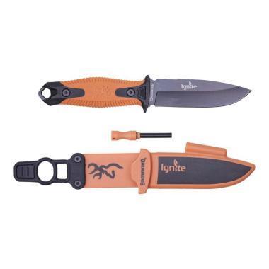 KNIFE, IGNITE FIXED, BLACK ORANGE, 10cm