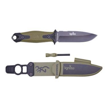 KNIFE, IGNITE FIXED, BLACK GREEN, 10cm