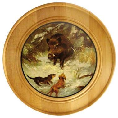 Fatányér 30/19 cm vadkan motívummal