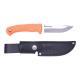 KNIFE, PRO HUNTER FIXED RUBBER FLUO, LEATHER SHEATH 10CM
